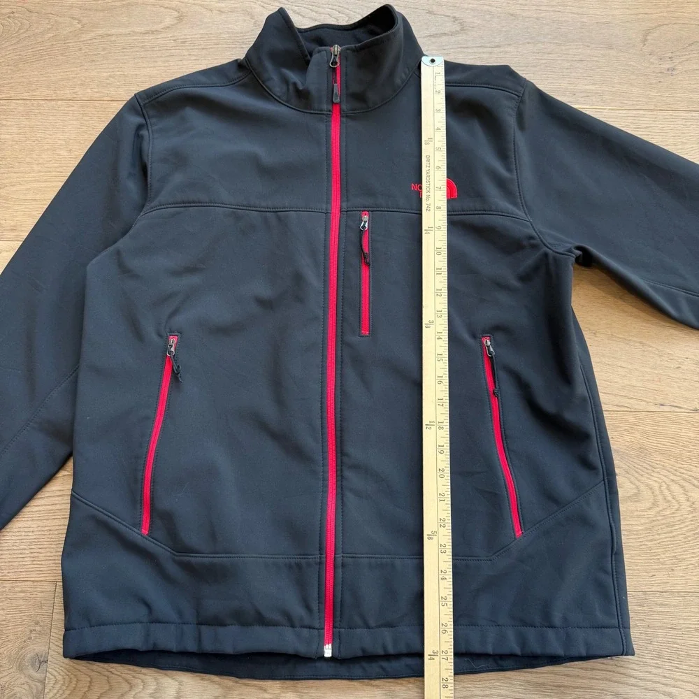 The North Face Apex Bionic Softshell‎ Jacket Mens Large Black Red C757 WindWall